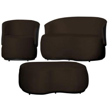 Imagem de Kit 1 Poltrona 1 Namoradeira e 1 Puff Grande Orgânico Beatriz Tecido V