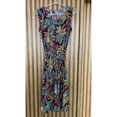 Imagem de Vestido Sem Mangas Com Cintura Regulável  e Traspassado Gola V Sem Man