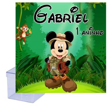 Imagem de 20 Caixinhas Acilicas Personalizadas Lembrancinha Mickey Safari - Barb