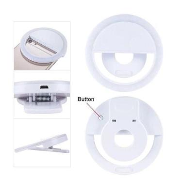 Imagem de Luz Selfie Ring Light Led Flash Recarregável Branco - BC BORA COLEGA S