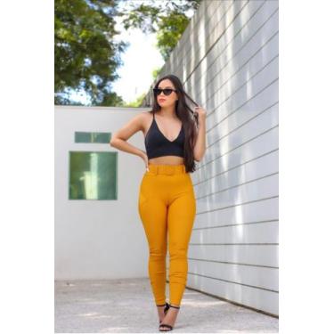 Imagem de Calça Legging Feminina Malha pop Cintura Auta Calça montaria Skiny Com