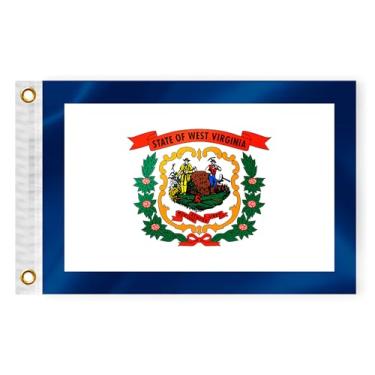 Imagem de Bandeira náutica West Virginia State Boat 30 x 45 cm dupla face 3 camadas WV bandeira marinha nylon pequeno iate vela pontão barco ATV bicicleta caminhão motocicleta banner latão ilhós patrióticos