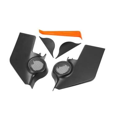Imagem de A ABSOPRO Caixa de som interior da porta do carro, janela, uma capa de pilar, acabamento do tweeter, painel de alto-falante adequado para Nissan Sentra 12-18 com chave de fenda ABS preto - Pacote com