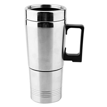 Imagem de Chaleira Elétrica de Aço Inoxidável, café, chá, Térmica, Copo de Aquecimento de água, 12v, 500ml, Resistente, Ideal para Viagens