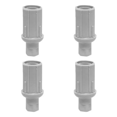 Imagem de Liyufecor 4 peças de pés balas de plástico ajustáveis, base redonda de altura ajustável para suporte de equipamento de pia de mesa de tubulação de 1-5/20.3 cm OD