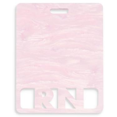 Imagem de Crachá RN estendido Buddy Horizontal fofo registrado enfermeira Buddy acrílico Amigo de enfermagem tamanho perfeito para cartão de crachá RN estendido colorido e glitter Rn porta-crachá Buddy rosa