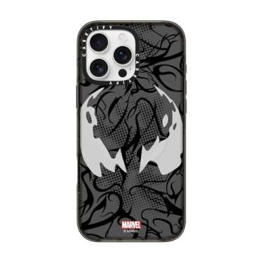 Imagem de CASETiFY Capa Impact para iPhone 16 Pro Max [Spider-Man Co-Lab / Proteção contra quedas de 2,5 metros/Compatível com Magsafe] - Máscara Venom - Preto Transparente