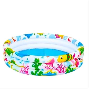 Imagem de Piscina Inflável Redonda Animais Marinhos Infantil 135 Litros