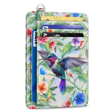 Imagem de Carteira Slim Yonlevres Hummingbird - Porta-Cartões de Couro com Bloqu