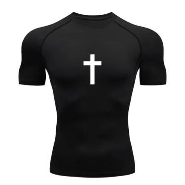 Imagem de Camisa Compressão Proteção Uv 50+ Estampada Tecido Gelado Segunda Pele