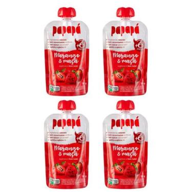 Imagem de Papapa kit 4un  1 sabor  papinha organica 100g - Papapá, Maçã e Morang