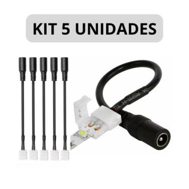 Imagem de KIT 5 Engate Rápido Fita LED 8mm Plug P4 Fêmea 12V 24V - Multimarcas