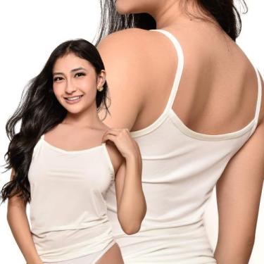 Imagem de Blusa Regata Segunda Pele Impllus Alça Fina Confortável, G, Off white