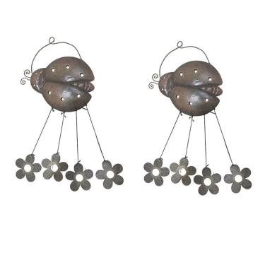 Imagem de Sino Dos Ventos Joaninha Flores Cisne Kit 2 Unidades Decoraçao Varanda Enfeite Quintal Jardim Relaxante Som Suave