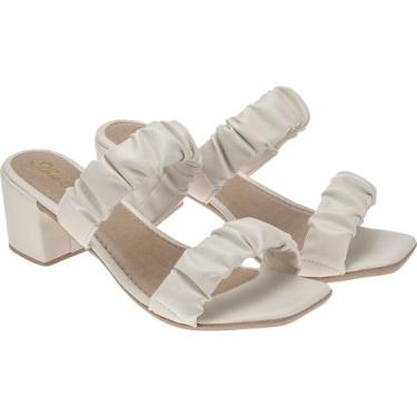 Imagem de Sandália feminina Salto Bloco Soft Comfort Tira Sanfonada Tamanco Femi