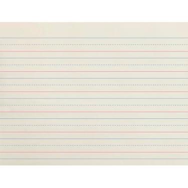 Imagem de School Smart Papel de impressão de notícias vermelho e azul, pautado de 1,9 cm, 28 x 21,5 cm, 500 folhas