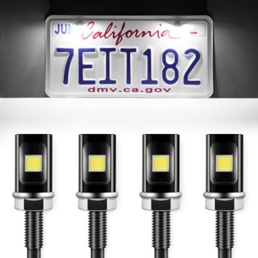 Imagem de Suporte de luz de LED para placa de carro com parafuso de identificação à prova d'água de 12V super brilhante LivTee (4 peças)