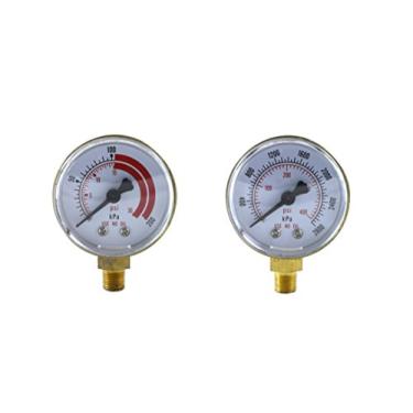 Imagem de SÜA Manômetros De Baixa E Alta Pressão Para Regulador De Acetileno 0-30 Psi E 0-400 Psi - 2 "Es - Rosca 1/8 - Ldb