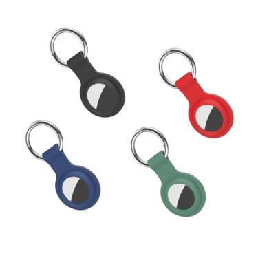 Imagem de Capa protetora de etiqueta macia com chaveiro para Air Tag 2021, 4 peças