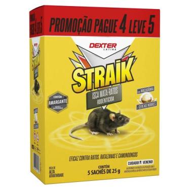 Imagem de Straik Isca Elimina Ratos 5 Sachês X 25g Cerais C Amargante - Dexter