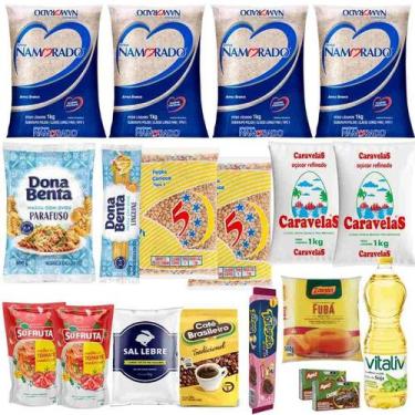Imagem de Cesta Básica de Alimentos 4 Kg de Arroz Completa  - AcasaCenter