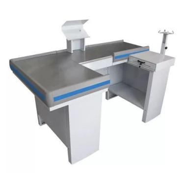 Imagem de Check-out Caixa Supermercado Kit Automação Com Furação 1,80 Cor Branco