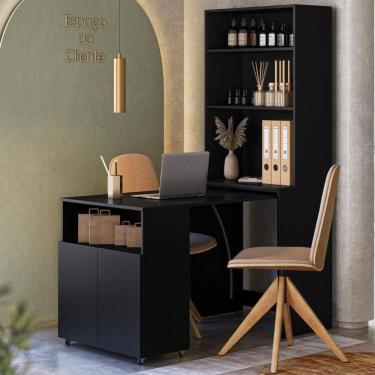 Imagem de Mesa Com Estante Para Lojas Córdoba Preto