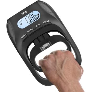 Imagem de TIPRE Testador de força de aderência de 180 kg, dinamômetro de mão, testador digital de força de aderência com visor LCD, medidor de treinamento de mão ajustável, exercitadores de mão para uso escolar