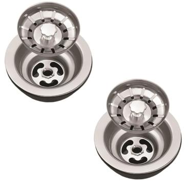 Imagem de Kit 2 Valvulas Americanas Inox 3 1/2 + Cestinha Pia Cozinha