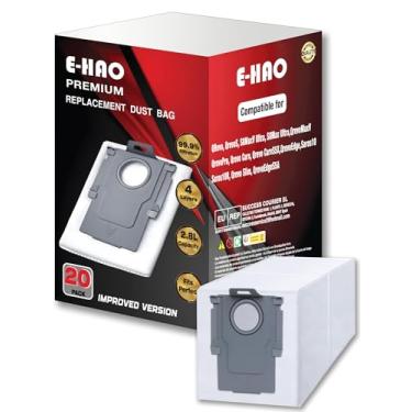 Imagem de E-HAO Pacote com 20 sacos de pó descartáveis de substituição para Roborock S8 Max/MaxV Ultra, Saros 10/10R, Roborock Q revo, Qrevo S/Pro/Plus/MaxV/Master/Curv/Slim/Edge/Curv S5X/Edge S5A