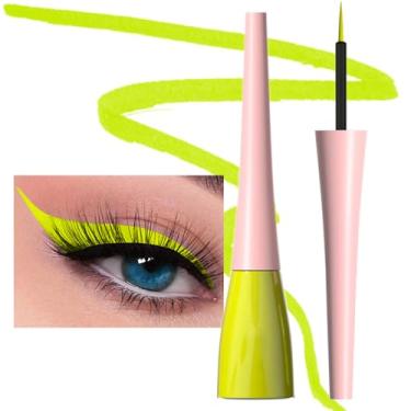 Imagem de evpct 1 delineador líquido verde claro impermeável verde claro delineador de olhos para mulheres, carimbos de asa de olhos delineador colorido de ojos a prueba de água contra a água branca para ojos