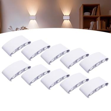 Imagem de Kit 10 Arandela Meia Lua Led 6w 6 Fachos Ip66 Bivolt 3000k (Preto)