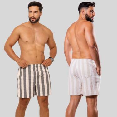 Imagem de Kit Com 2 Short Linho Bermuda Masculina Sofisticada Premium - NoBrand,