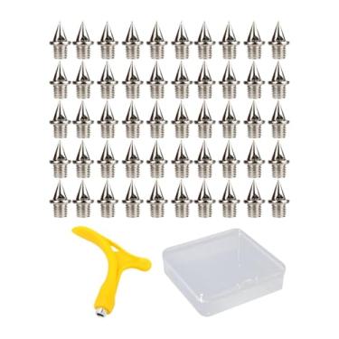 Imagem de Pegciuho 50x Shoe Shoe Spikes de atletismo executando picos de 1/4 de polegada de peso mais leve, Amarelo
