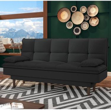 Imagem de Sofá Cama Reclinável Liverpool 96cm X 190cm X 90cm Preto