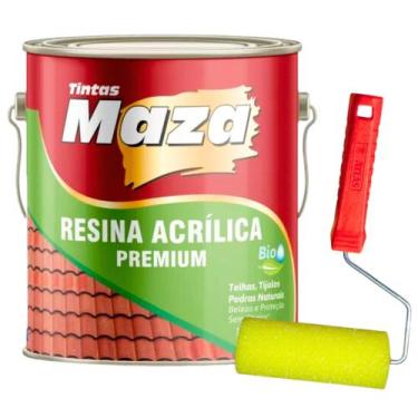 Imagem de Kit Resina Acrilica Incolor Brilhante Base Água Maza 3,6L + Rolo