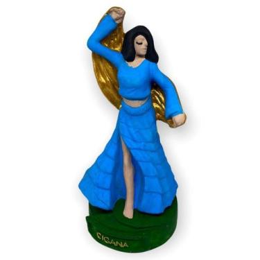 Imagem de Escultura Cigana Azul Clara 11 cm em Resina - Lua Mística - 100% Origi