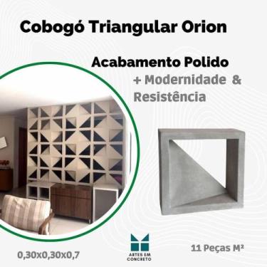 Imagem de Cobogó triângular órion em concreto maciço polido - Artes em Concreto