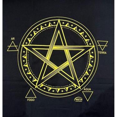 Imagem de A Legítima Toalha Pentagrama Jogos Cartas 70x70cm Preta/Dour - Meta At