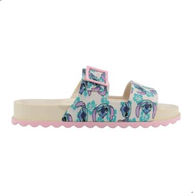 Imagem de Tamanco Infantil Grendene Kids Stitch Summer Bege Rosa e Azul