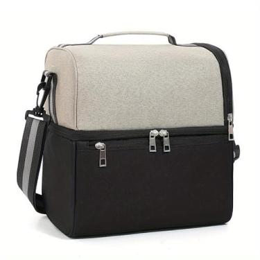 Imagem de Bolsa Termica Portátil Marmita De Grande Capacidade Com Duas Divisões (Caqui)