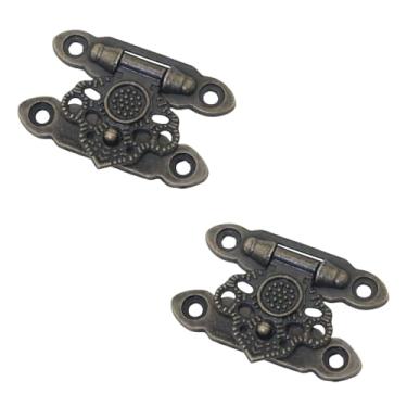 Imagem de DGHAOP 10 peças de liga de zinco mini ferrolho bronze com 4 parafusos caixa de madeira ferrolho caixa de vinho ferrolho decorativo ferrolho antigo ferrolho de trava para caixas de joias caixas de