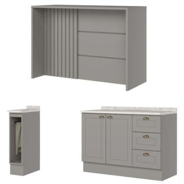 Imagem de Bancada E Balcao Gourmet 146 cm CE817 Americana Cinza Calcare Henn, Ci