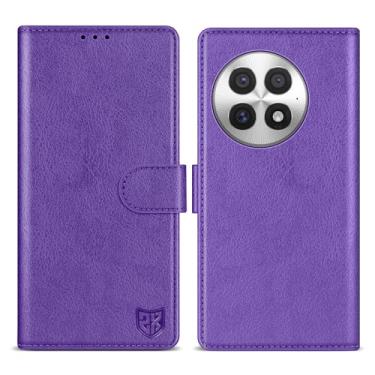 Imagem de ZZXX Capa carteira para OnePlus 13 com [bloqueio RFID] com compartimento para cartão, fecho magnético, capa protetora de couro dobrável para OnePlus 13 (roxo-17,3 cm)