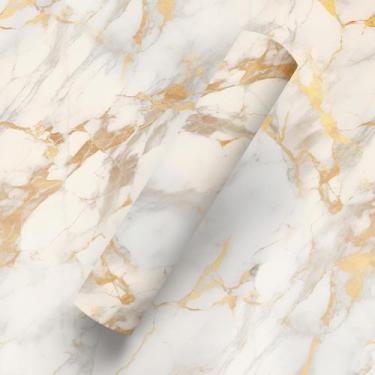 Imagem de Papel De Parede Adesivo Mármore Bancada Marmorizada Bege - Deliquadros