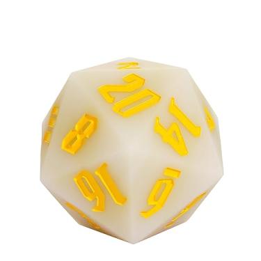 Imagem de IUSTIDIE Silicone 55mm D20, Light Changing Colors Large D20 Single 20 Sided DND Dice, D20 Giant Polyhedral Dice with Dice Gift Box for Dungeons and Dragons MTG Table Games(Red Yellow Blue/Yellow)