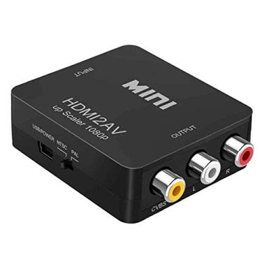 Imagem de HDMI para RCA, 1080p HDMI para AV 3RCA CVBs adaptador de conversor de áudio de vídeo composto suporta PAL/NTSC para TV Stick, Roku, Chromecast, Apple TV, PC, laptop, Xbox, HDTV, DVD-Black