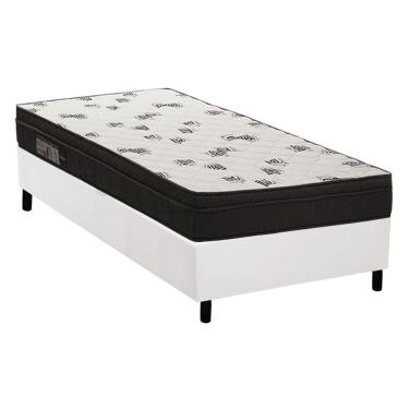 Imagem de Conjunto Box Solteiro: Colchão Espuma Ortobom D45 Light Saúde + Base CRC Courano White...