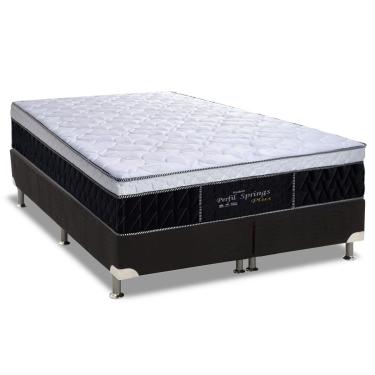 Imagem de Cama Box Queen: Colchão Molas Probel MasterPocket Ensacadas Perfil Springs Plus + Base CRC Suede Black(158x198)