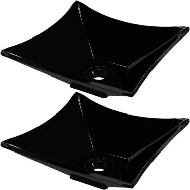 Imagem de Kit 02 Cubas De Apoio Lux Banheiro Lavabo C01 L30 Preto